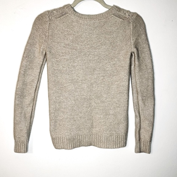 J. Crew Classic Cable Knit Wool Blend Tan Taupe Sweater Women’s Size XXS - Picture 2 of 10